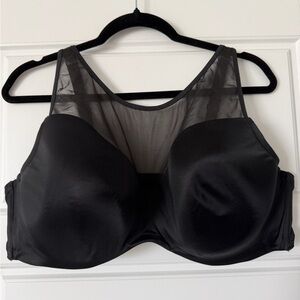 Cacique Black Sheer Smooth Balconette Bra